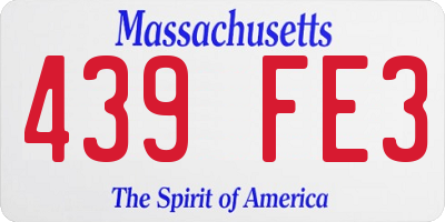 MA license plate 439FE3