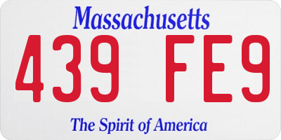 MA license plate 439FE9