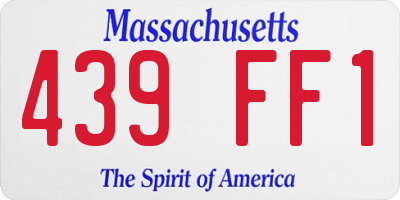 MA license plate 439FF1