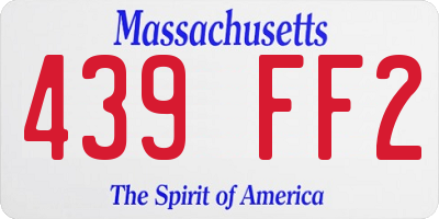 MA license plate 439FF2