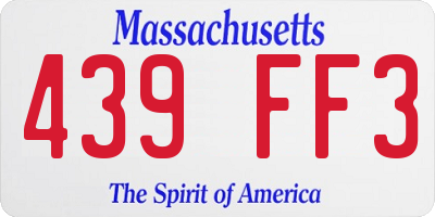 MA license plate 439FF3