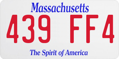 MA license plate 439FF4