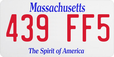 MA license plate 439FF5
