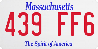 MA license plate 439FF6