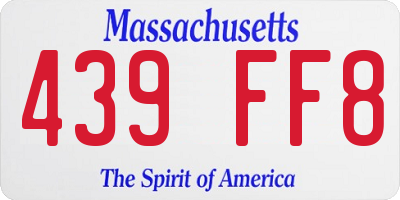 MA license plate 439FF8