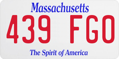 MA license plate 439FG0