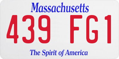 MA license plate 439FG1