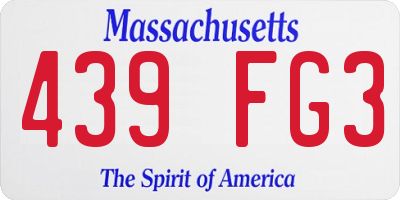 MA license plate 439FG3
