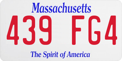 MA license plate 439FG4