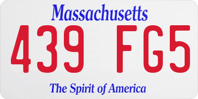 MA license plate 439FG5