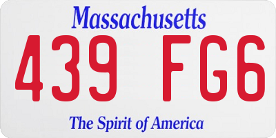 MA license plate 439FG6