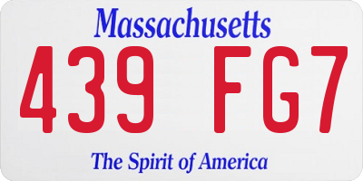 MA license plate 439FG7