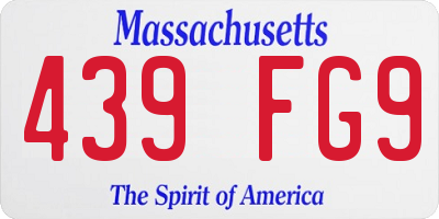 MA license plate 439FG9