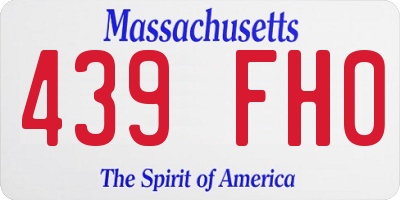 MA license plate 439FH0