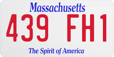 MA license plate 439FH1