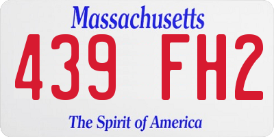 MA license plate 439FH2