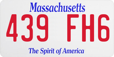 MA license plate 439FH6