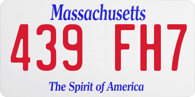 MA license plate 439FH7