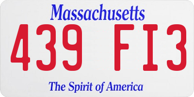 MA license plate 439FI3