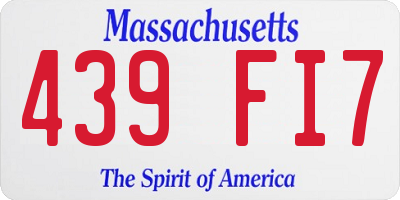 MA license plate 439FI7