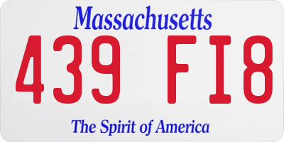 MA license plate 439FI8