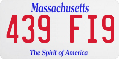 MA license plate 439FI9