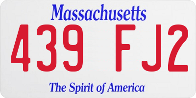 MA license plate 439FJ2