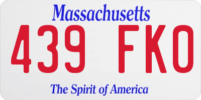 MA license plate 439FK0