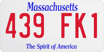 MA license plate 439FK1