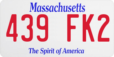 MA license plate 439FK2