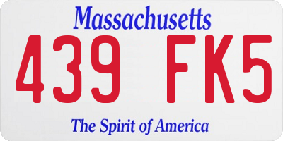 MA license plate 439FK5