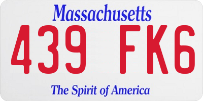 MA license plate 439FK6