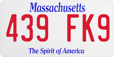 MA license plate 439FK9