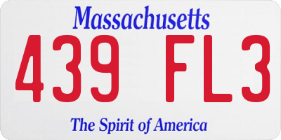 MA license plate 439FL3