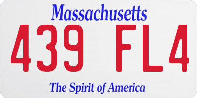 MA license plate 439FL4