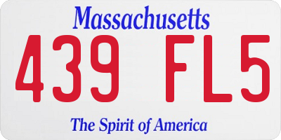 MA license plate 439FL5