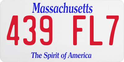 MA license plate 439FL7