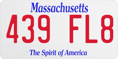 MA license plate 439FL8