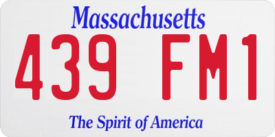 MA license plate 439FM1