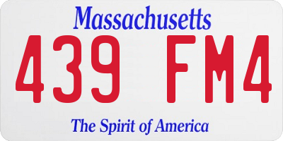 MA license plate 439FM4