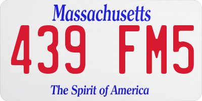 MA license plate 439FM5