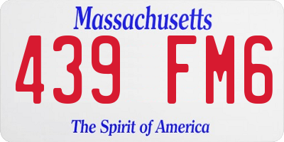 MA license plate 439FM6