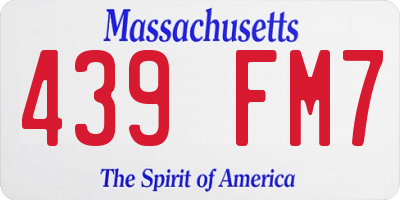 MA license plate 439FM7