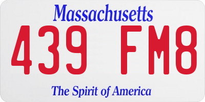 MA license plate 439FM8