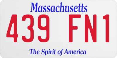MA license plate 439FN1