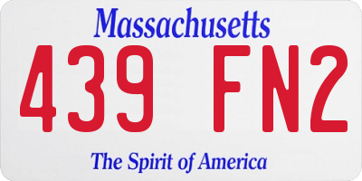 MA license plate 439FN2