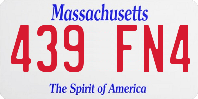 MA license plate 439FN4