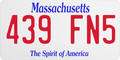 MA license plate 439FN5