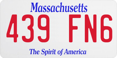 MA license plate 439FN6