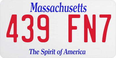 MA license plate 439FN7